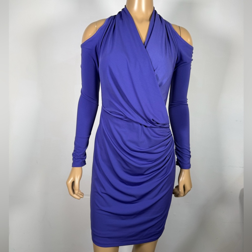 Boston Proper Women’s Size 2 Cold-Shoulder Drape Ruched Dress - Picture 1 of 11